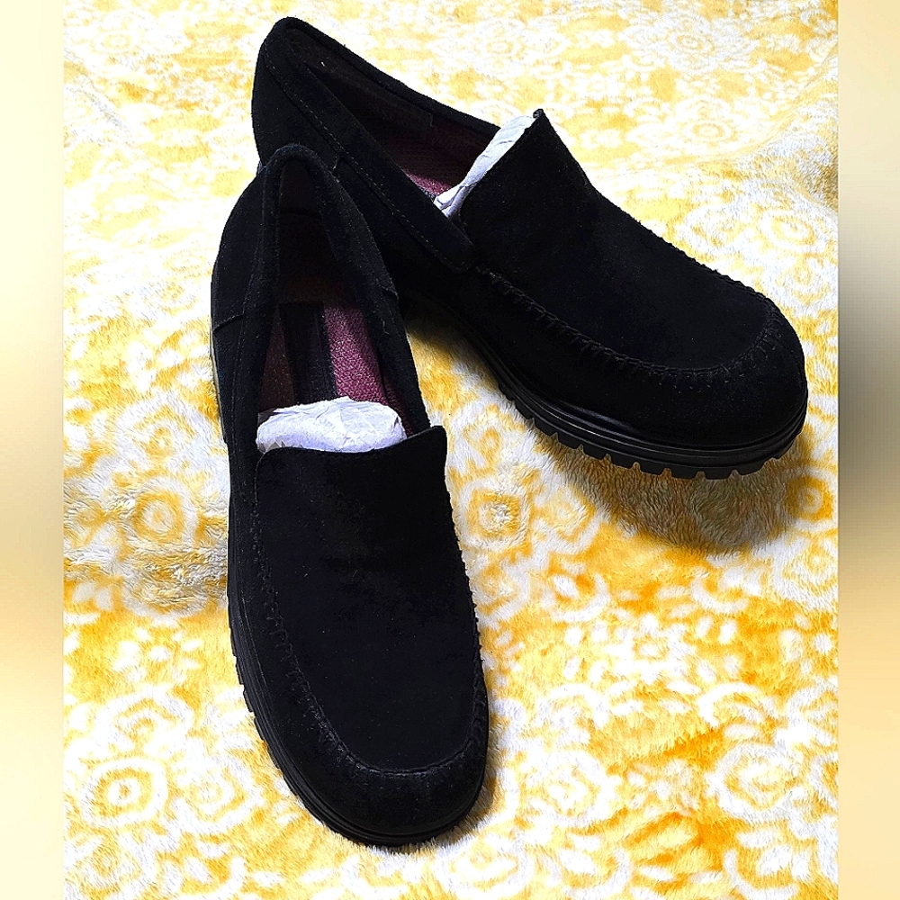 Black Suede Platform Loafers